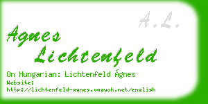 agnes lichtenfeld business card
